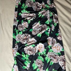 AFRM Floral Maxi Skirt with Green Leaves